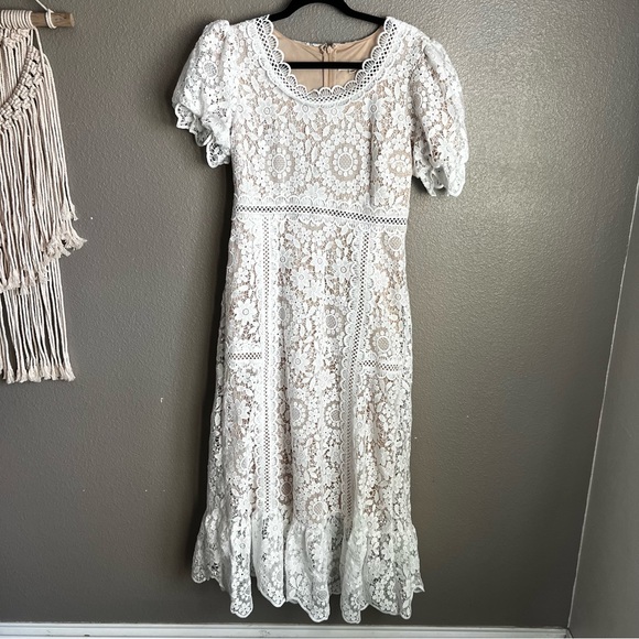 Just Me White Lace Dress - Picture 2 of 11